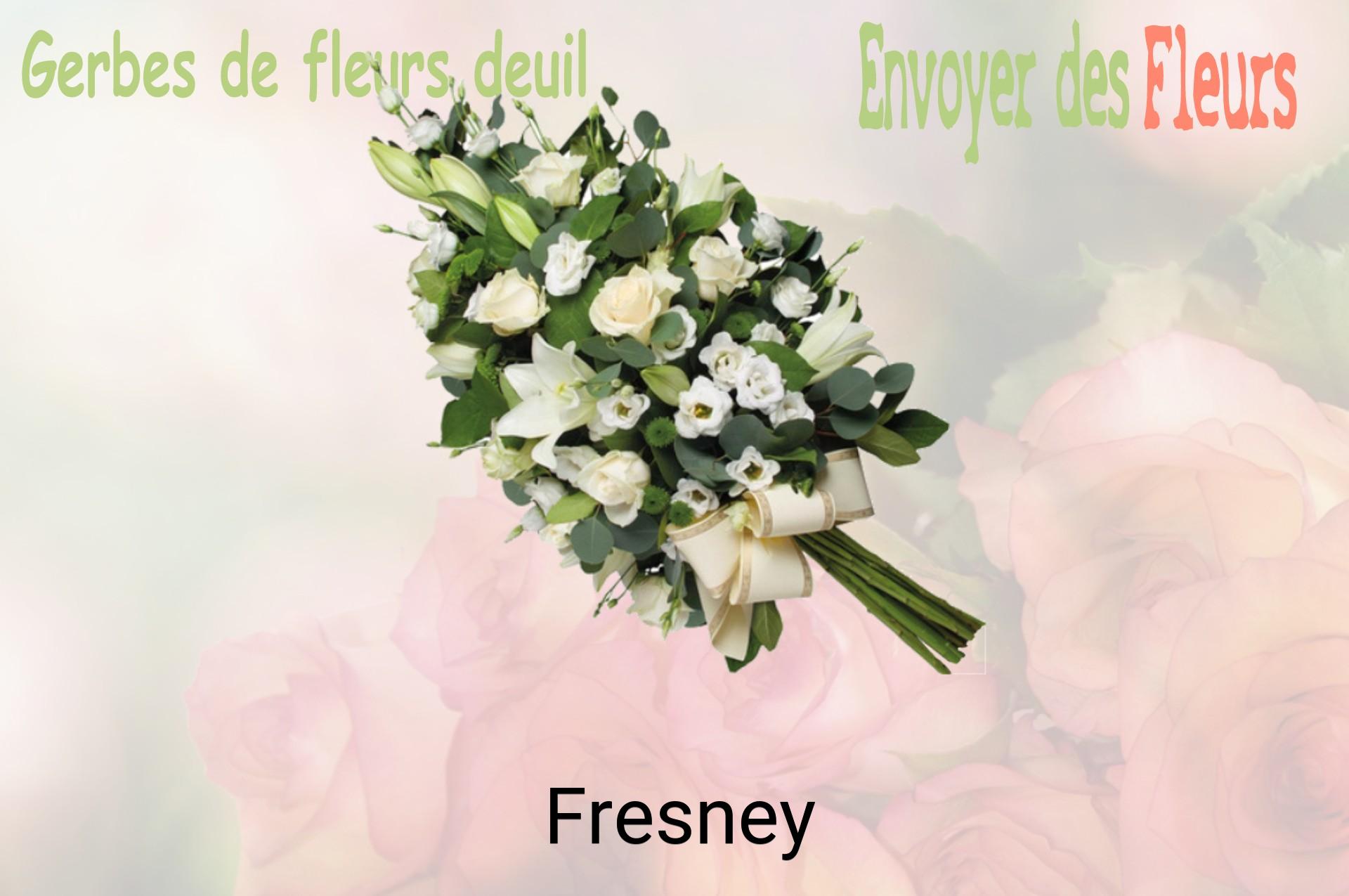 Gerbe de fleurs de deuil livrée à Fresney